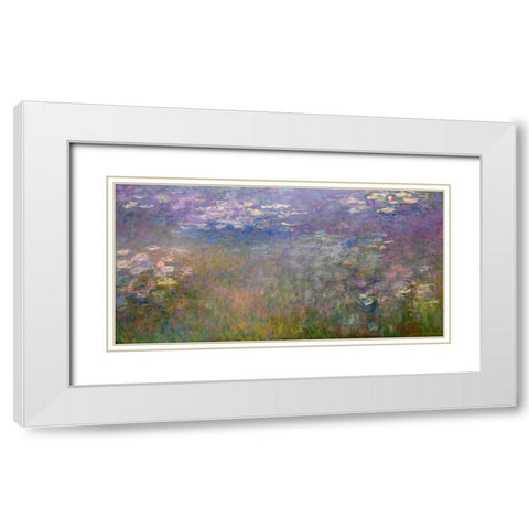 Water Lilies White Modern Wood Framed Art Print with Double Matting by Monet, Claude