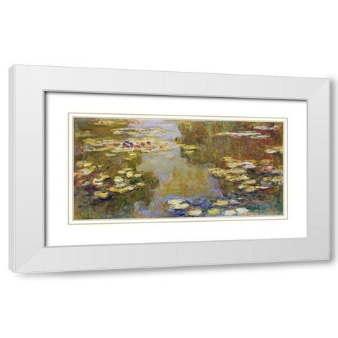 The Lily Pond White Modern Wood Framed Art Print with Double Matting by Monet, Claude