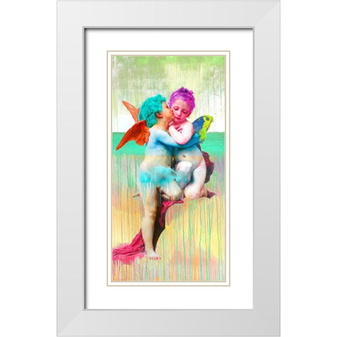 Bouguereau First Kiss 2.0 White Modern Wood Framed Art Print with Double Matting by Eric, Chestier