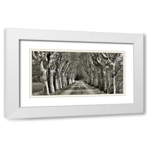Come le foglie White Modern Wood Framed Art Print with Double Matting by Ferrua, Fulvio