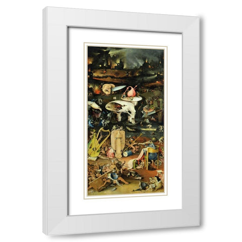 The Garden of Earthly Delights III White Modern Wood Framed Art Print with Double Matting by Bosch, Hieronymus
