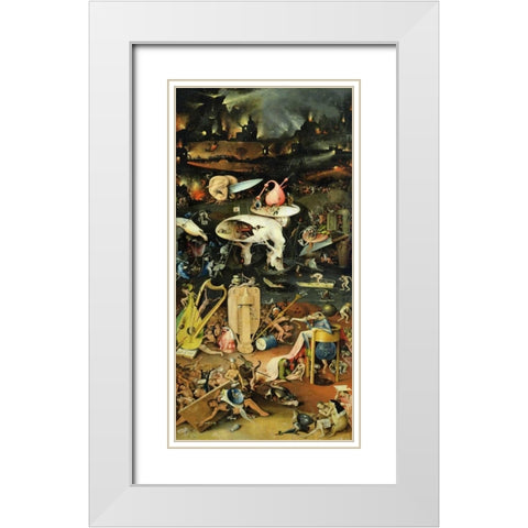 The Garden of Earthly Delights III White Modern Wood Framed Art Print with Double Matting by Bosch, Hieronymus