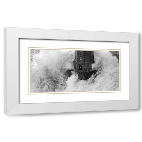 La Jument White Modern Wood Framed Art Print with Double Matting by Guichard, Jean