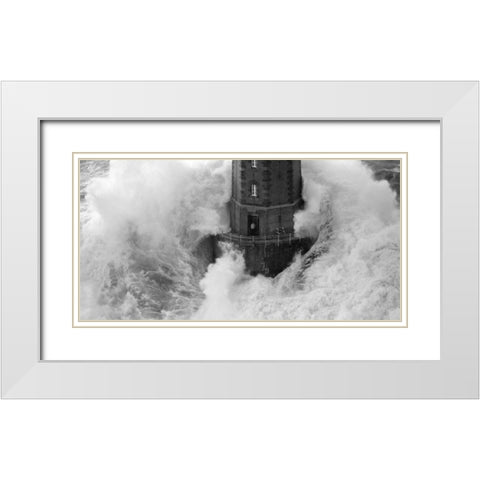 La Jument White Modern Wood Framed Art Print with Double Matting by Guichard, Jean