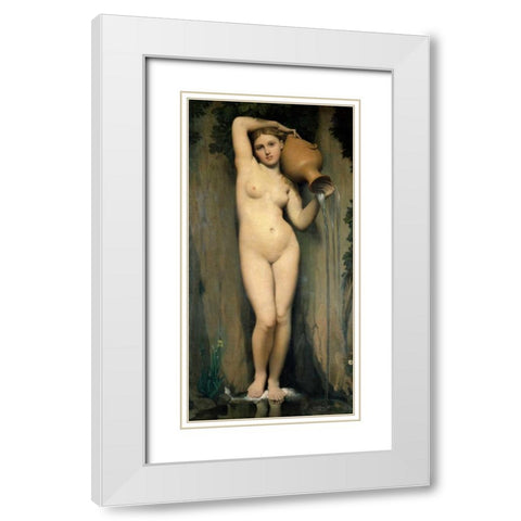 La source White Modern Wood Framed Art Print with Double Matting by Ingres, Jean-Auguste-Dominique