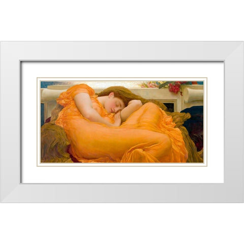 Flaming June (detail) White Modern Wood Framed Art Print with Double Matting by Leighton, Frederic