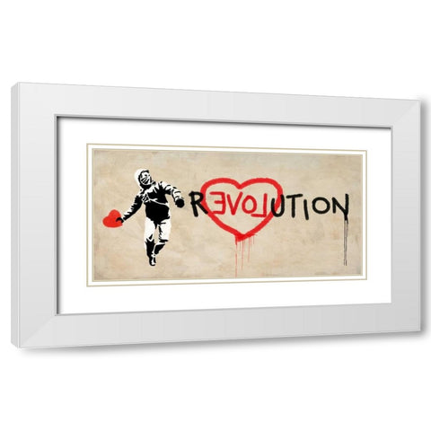 Revolution White Modern Wood Framed Art Print with Double Matting by Masterfunk Collective