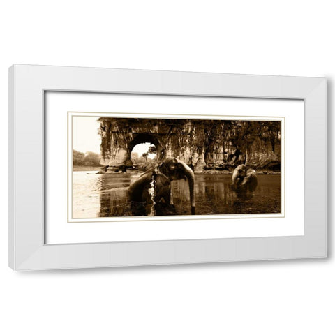 Spirits of Serenity White Modern Wood Framed Art Print with Double Matting by Moreau, Marc