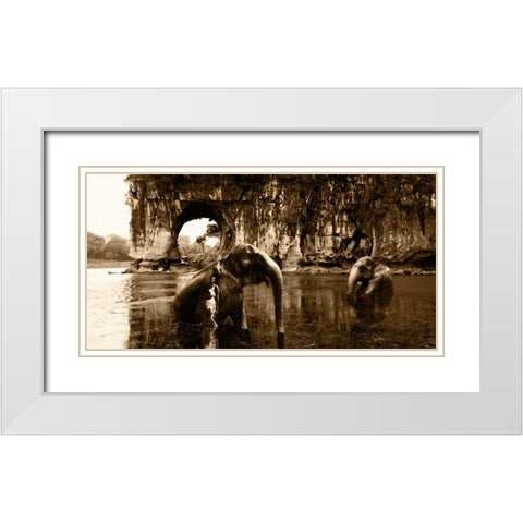 Spirits of Serenity White Modern Wood Framed Art Print with Double Matting by Moreau, Marc