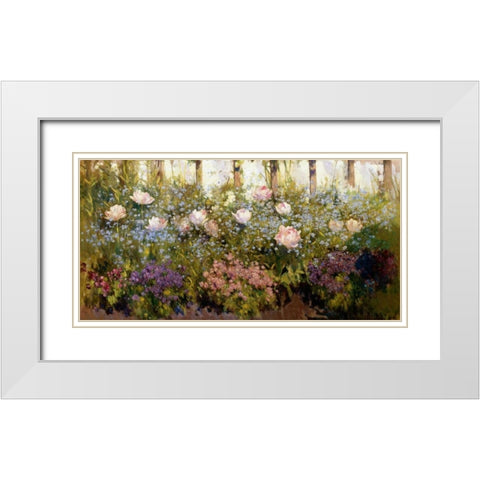 Flourished Border White Modern Wood Framed Art Print with Double Matting by Adam, Patrick William