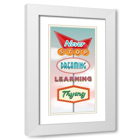 Never stop... White Modern Wood Framed Art Print with Double Matting by Steven, Hill