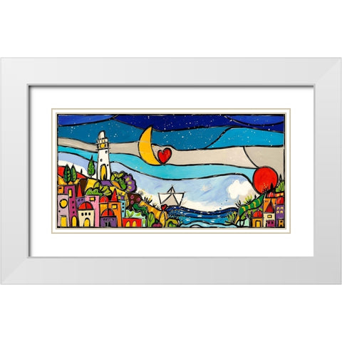 Tra di noi cE amore White Modern Wood Framed Art Print with Double Matting by Wallas