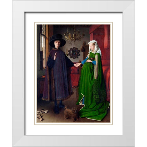I coniugi Arnolfini White Modern Wood Framed Art Print with Double Matting by Van Eyck, Jan
