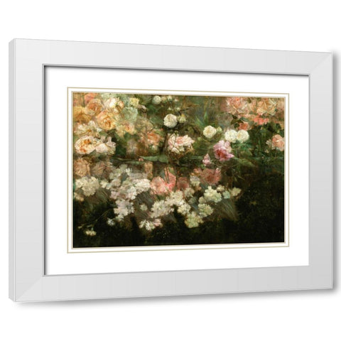 Garden in May White Modern Wood Framed Art Print with Double Matting by Dewing, Maria Oakey