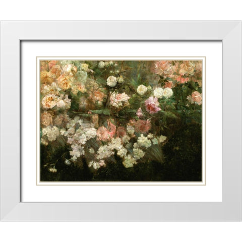 Garden in May White Modern Wood Framed Art Print with Double Matting by Dewing, Maria Oakey