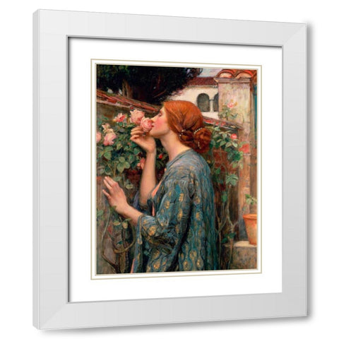 The Soul of the Rose White Modern Wood Framed Art Print with Double Matting by Waterhouse, John William