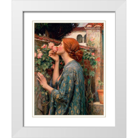 The Soul of the Rose White Modern Wood Framed Art Print with Double Matting by Waterhouse, John William