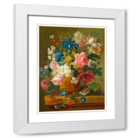 Flowers in a vase White Modern Wood Framed Art Print with Double Matting by Bosschaert the Elder, Ambrosius