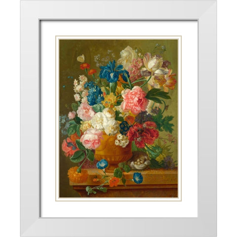 Flowers in a vase White Modern Wood Framed Art Print with Double Matting by Bosschaert the Elder, Ambrosius