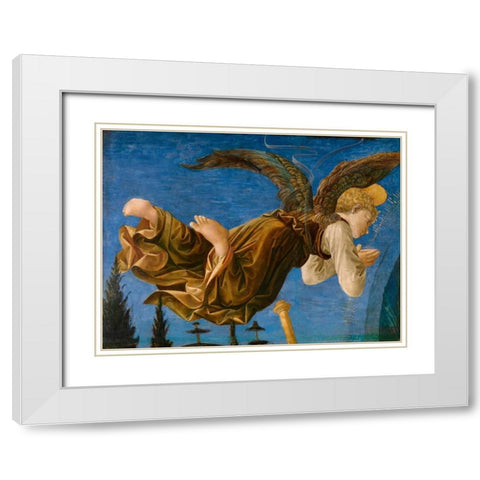 Angelo I White Modern Wood Framed Art Print with Double Matting by Pesellino, Francesco