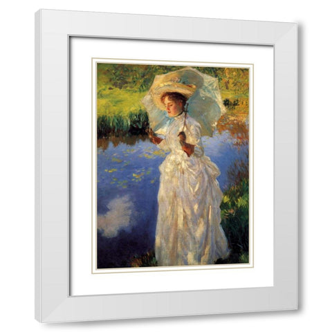 Morning walk White Modern Wood Framed Art Print with Double Matting by Singer Sargent, John