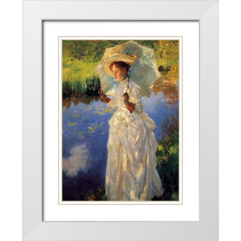 Morning walk White Modern Wood Framed Art Print with Double Matting by Singer Sargent, John