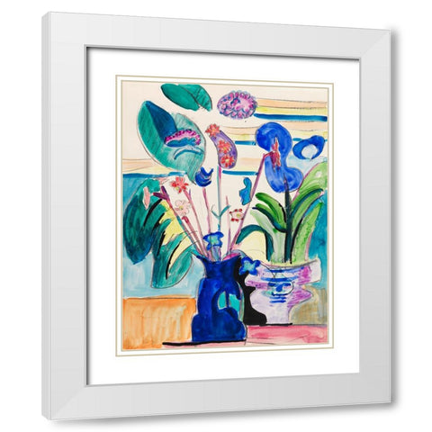 Still Life White Modern Wood Framed Art Print with Double Matting by Kirchner, Ernst Ludwig