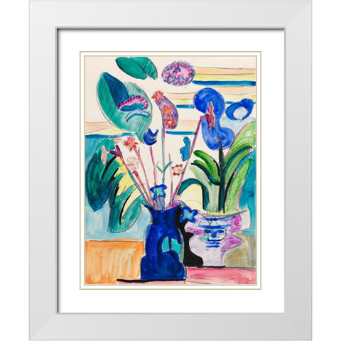 Still Life White Modern Wood Framed Art Print with Double Matting by Kirchner, Ernst Ludwig