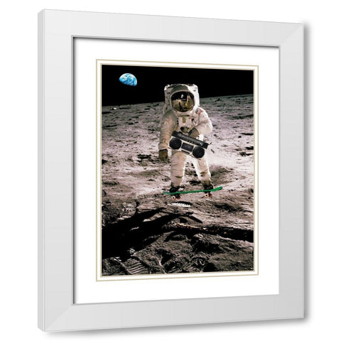 Moonskating - NASA White Modern Wood Framed Art Print with Double Matting by Astrolabs