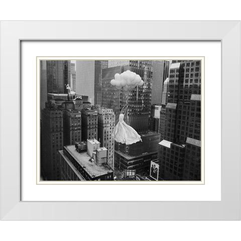 Head over Heels White Modern Wood Framed Art Print with Double Matting by Lauren, Julian