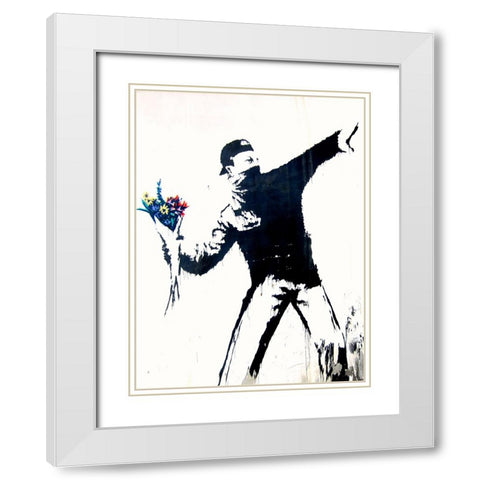 Bethlehem, Palestine (detail) White Modern Wood Framed Art Print with Double Matting by Anonymous (attributed to Banksy)