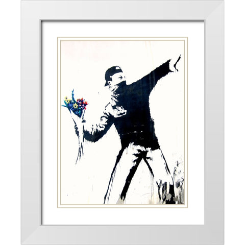 Bethlehem, Palestine (detail) White Modern Wood Framed Art Print with Double Matting by Anonymous (attributed to Banksy)