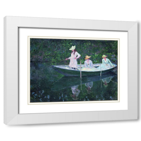 En Norvegienne White Modern Wood Framed Art Print with Double Matting by Monet, Claude