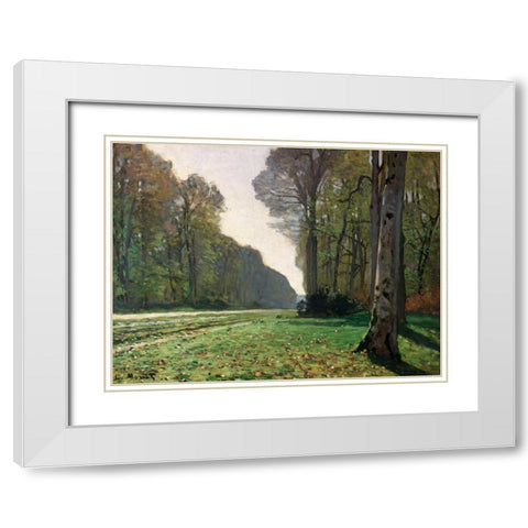Le Pave de Chailly White Modern Wood Framed Art Print with Double Matting by Monet, Claude
