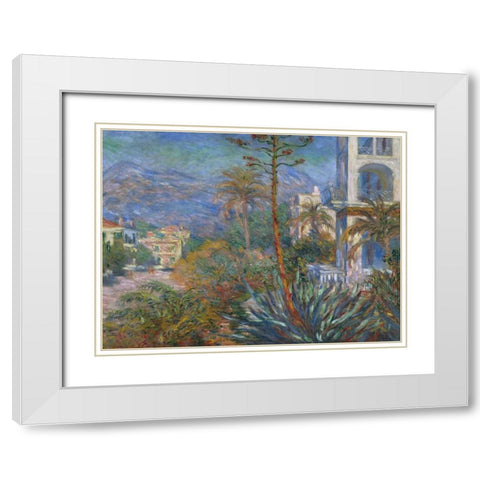 The Villas at Bordighera White Modern Wood Framed Art Print with Double Matting by Monet, Claude