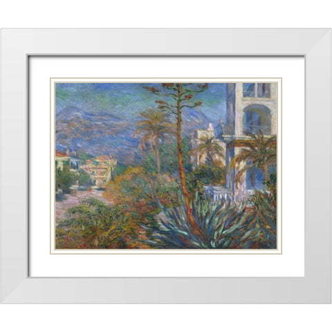 The Villas at Bordighera White Modern Wood Framed Art Print with Double Matting by Monet, Claude