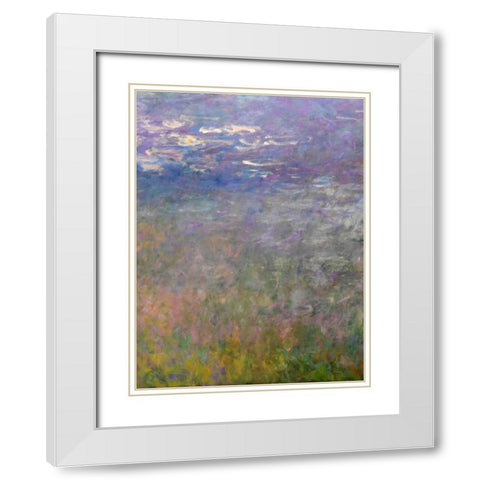 Water Lilies II White Modern Wood Framed Art Print with Double Matting by Monet, Claude
