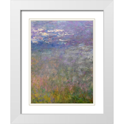 Water Lilies II White Modern Wood Framed Art Print with Double Matting by Monet, Claude