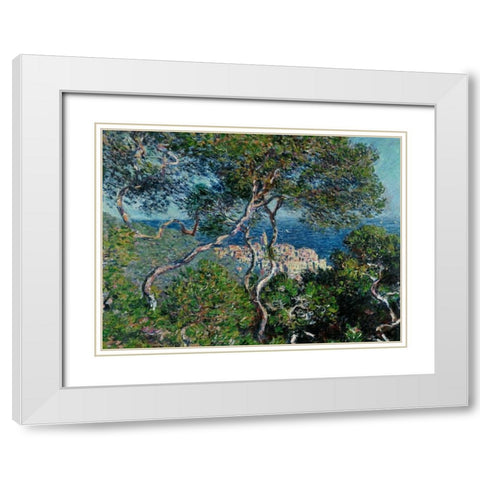 View of Bordighera,Italy White Modern Wood Framed Art Print with Double Matting by Monet, Claude