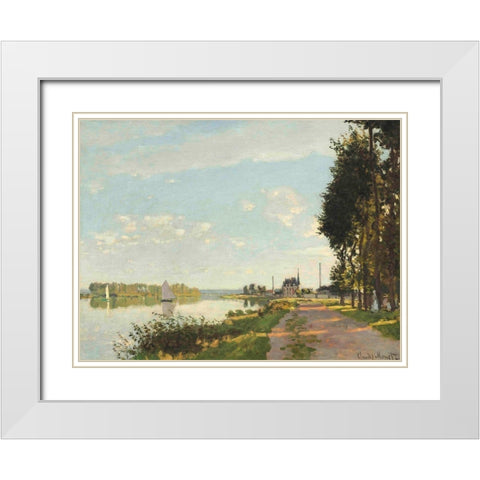 Argenteuil White Modern Wood Framed Art Print with Double Matting by Monet, Claude