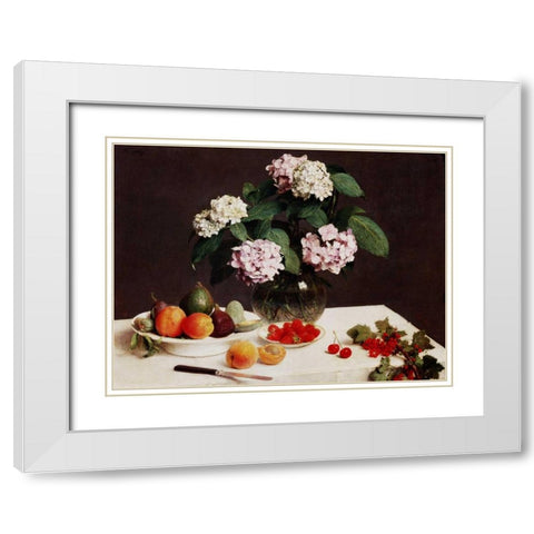 Still Life (detail) White Modern Wood Framed Art Print with Double Matting by Fantin-Latour, Henri