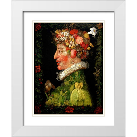Spring White Modern Wood Framed Art Print with Double Matting by Arcimboldo, Giuseppe