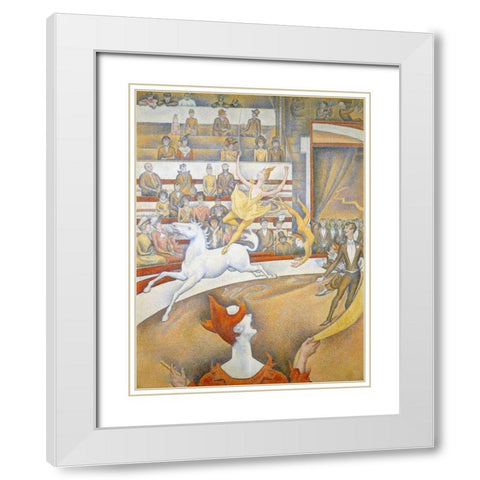 The Circus White Modern Wood Framed Art Print with Double Matting by Seurat, Georges