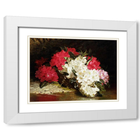 Azaleas White Modern Wood Framed Art Print with Double Matting by Fitz Marshall, John
