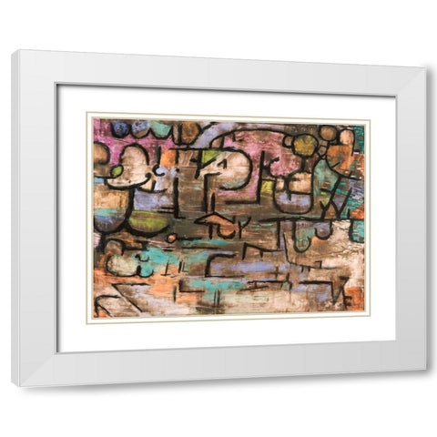 After the Flood White Modern Wood Framed Art Print with Double Matting by Klee, Paul