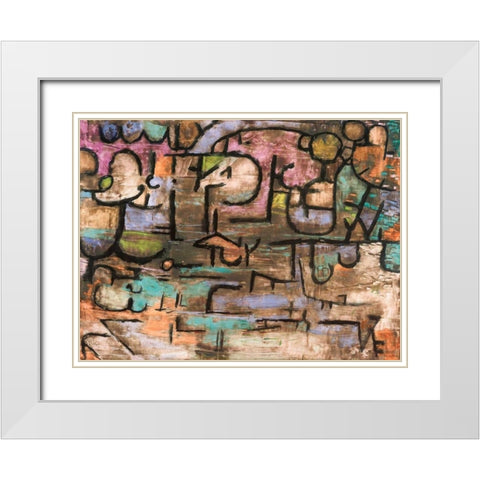After the Flood White Modern Wood Framed Art Print with Double Matting by Klee, Paul
