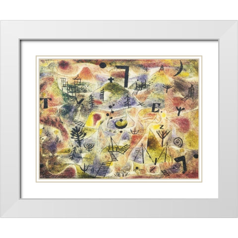 Abstract Painting White Modern Wood Framed Art Print with Double Matting by Klee, Paul