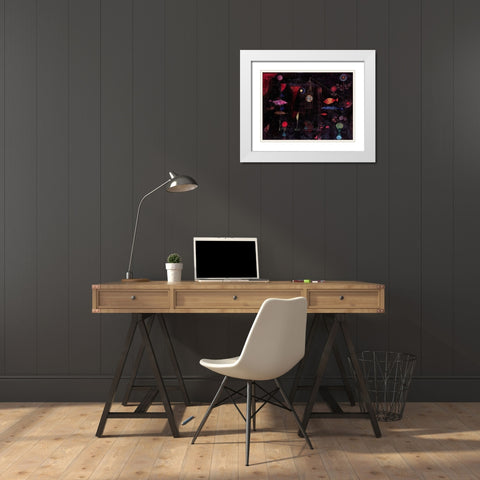 Fish Magic White Modern Wood Framed Art Print with Double Matting by Klee, Paul