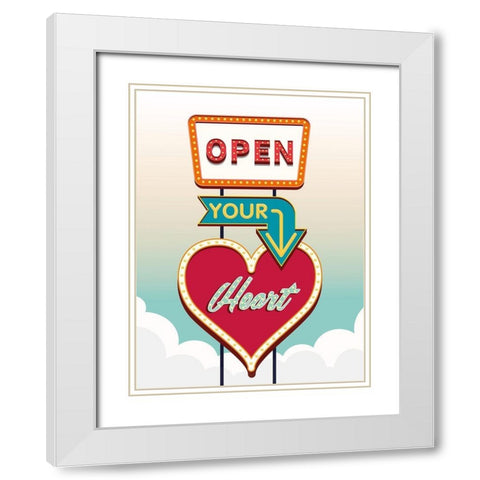 Open your heart White Modern Wood Framed Art Print with Double Matting by Steven, Hill