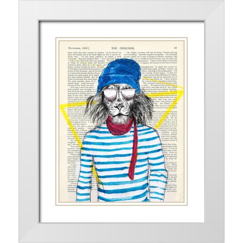 Bobo Guy White Modern Wood Framed Art Print with Double Matting by Matt, Spencer